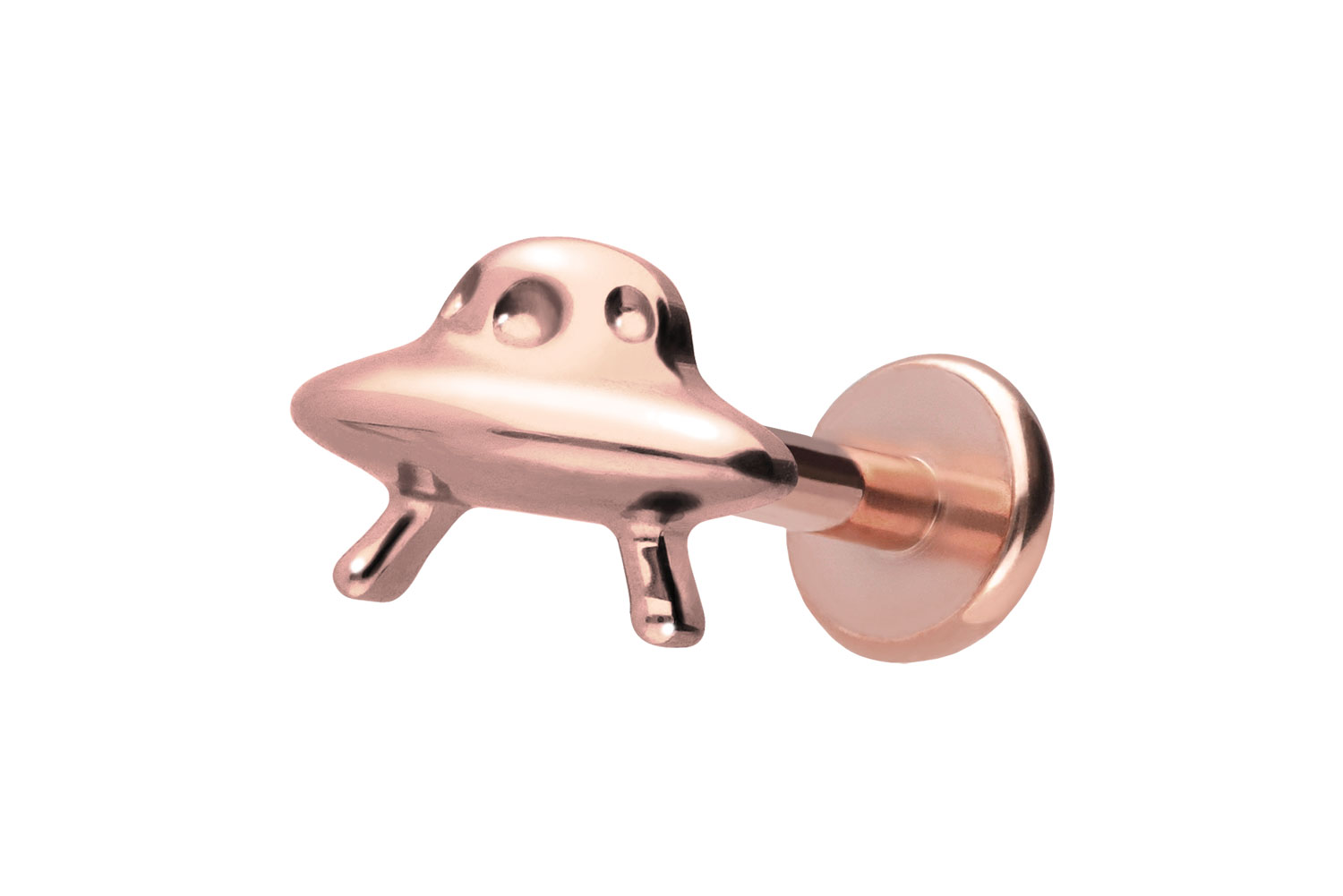 Titan Labret Piercing mit Push Fit UFO